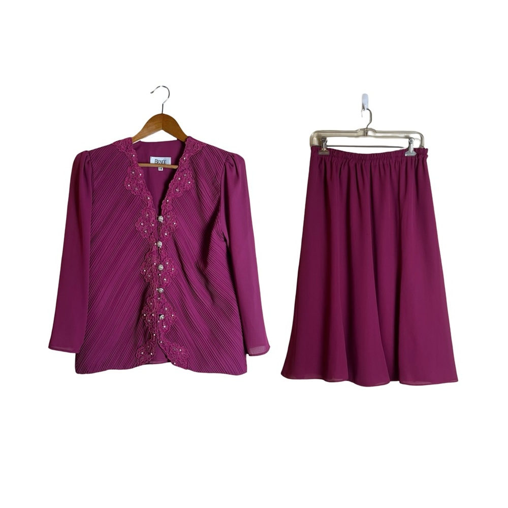Benée by Loriann pink‎ vintage suit set. Size 14